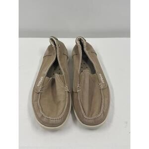 Crocs Brown Canvas‎ Casual SlipOn Loafers SZ W7